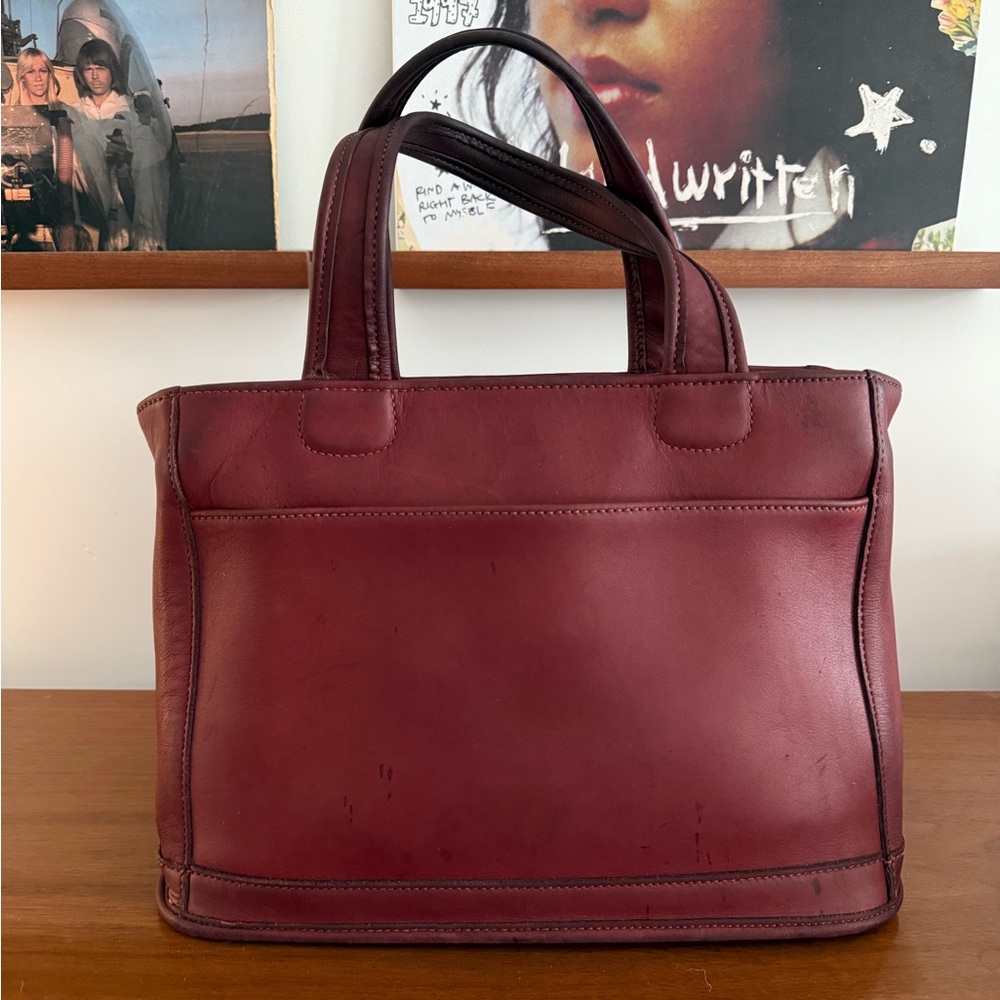 Vintage Coach - Red Leather Satchel Bag - 9303